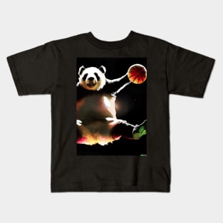 Basketball Dunk Panda Kids T-Shirt